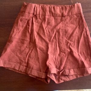 Orange high waisted shorts